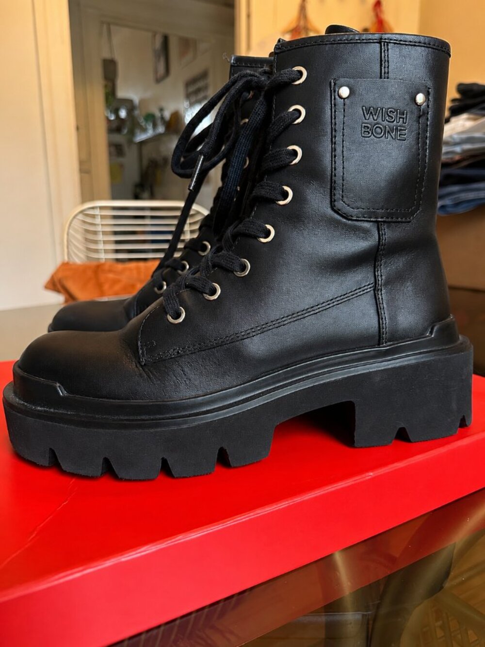 Wishbone Blair Bootie - Black leather - Size 7